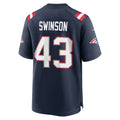 NE.Patriots #43 Bradyn Swinson Navy Team Game Jersey PARK