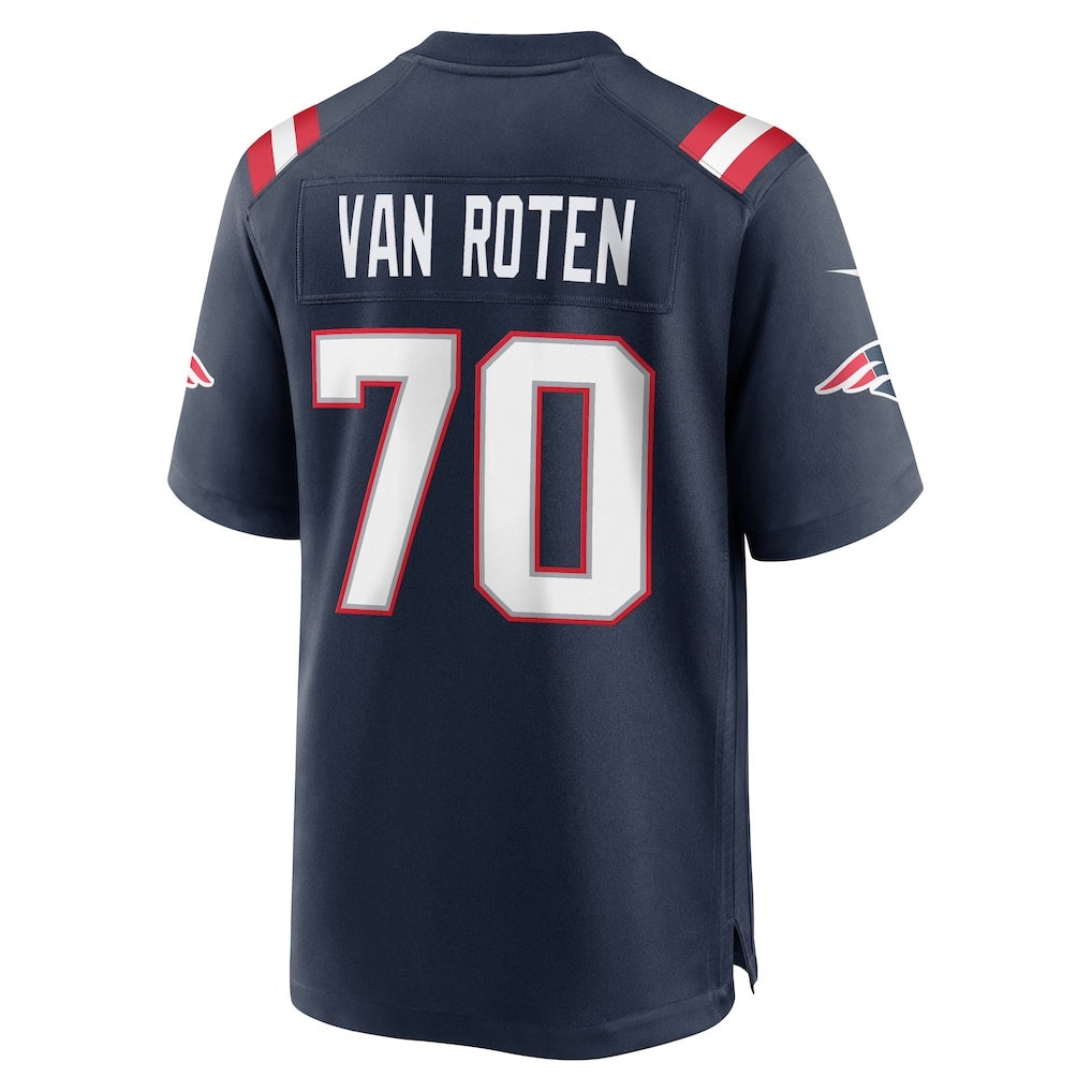 NE.Patriots #70 Greg Van Roten Navy Team Game Jersey PARK