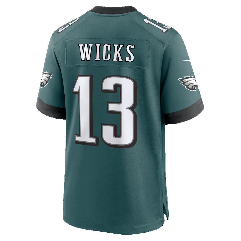 P.Eagles #13 Dontayvion Wicks Midnight Green Team Game Jersey PARK