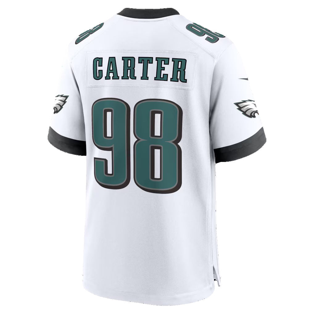 P.Eagles #98 Jalen Carter White Game Jersey PARK